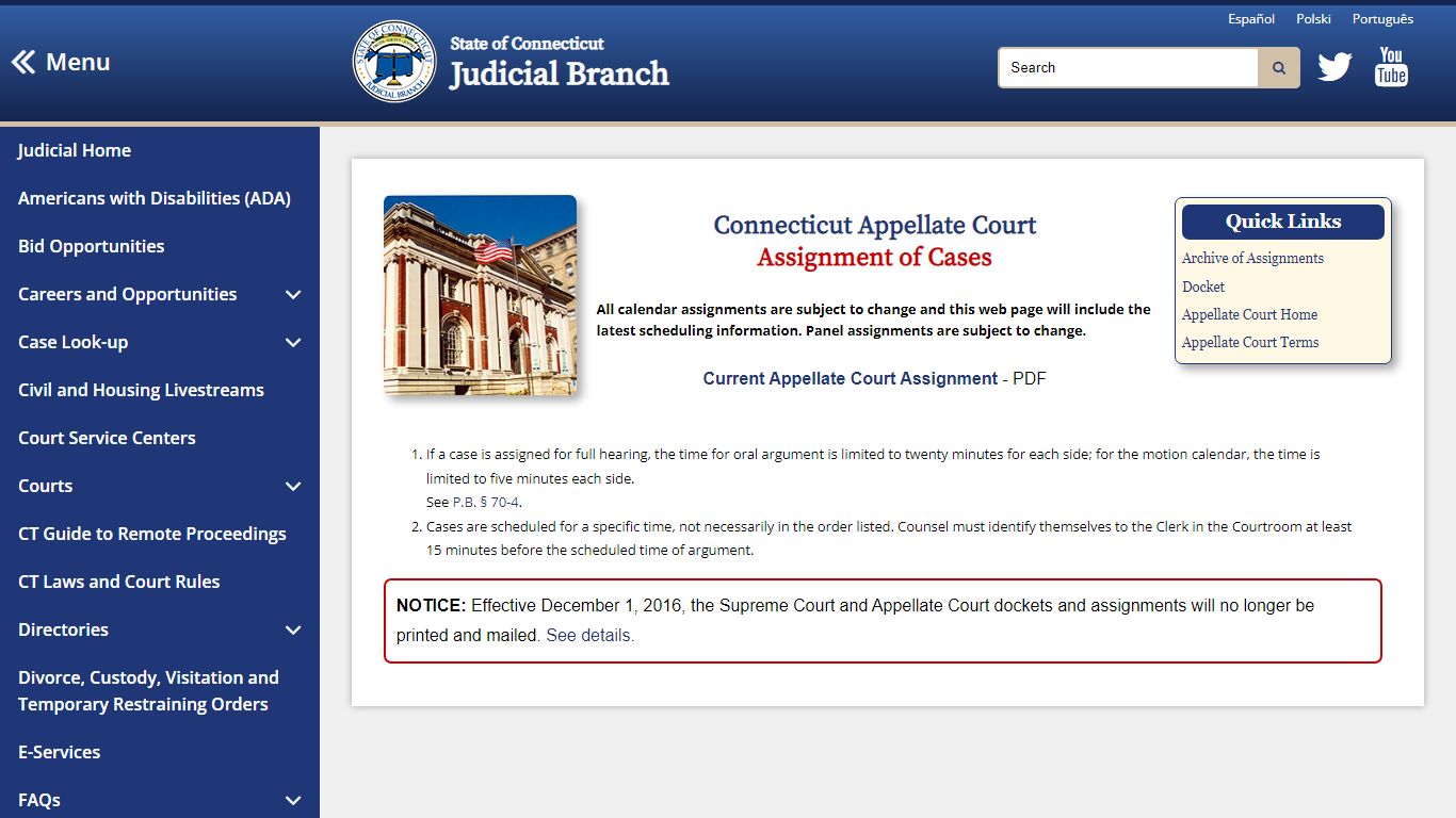 CT Appellate Court Assignment - CT Judicial Branch