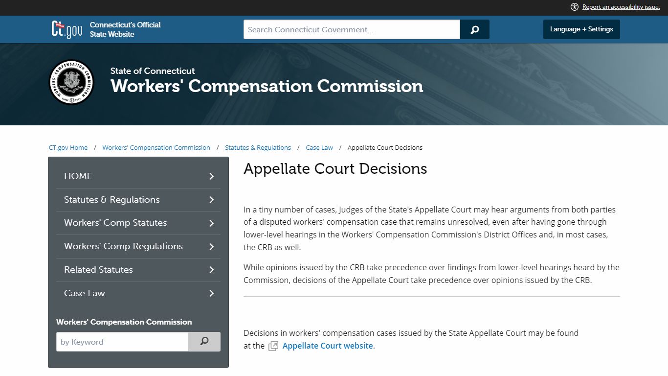 Appellate Court Decisions - Connecticut