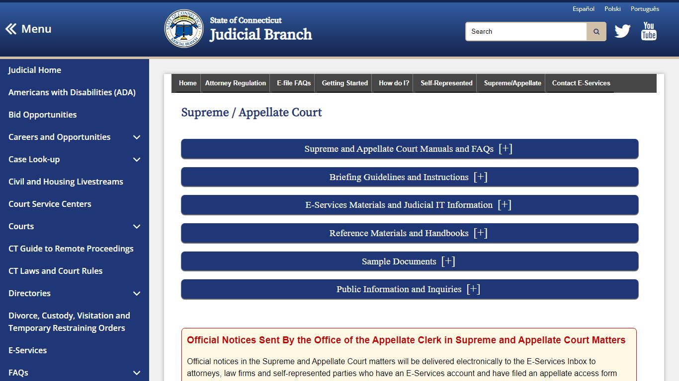 Supreme / Appellate Court e-filing - CT Judicial Branch